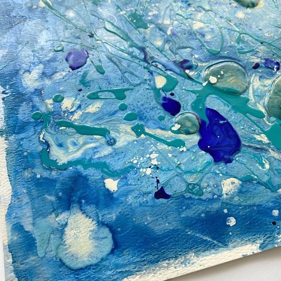 Sea Party - Original Art Mixed Media Painting Frame Ready Artwork 11”x15” - Picture 3 of 7